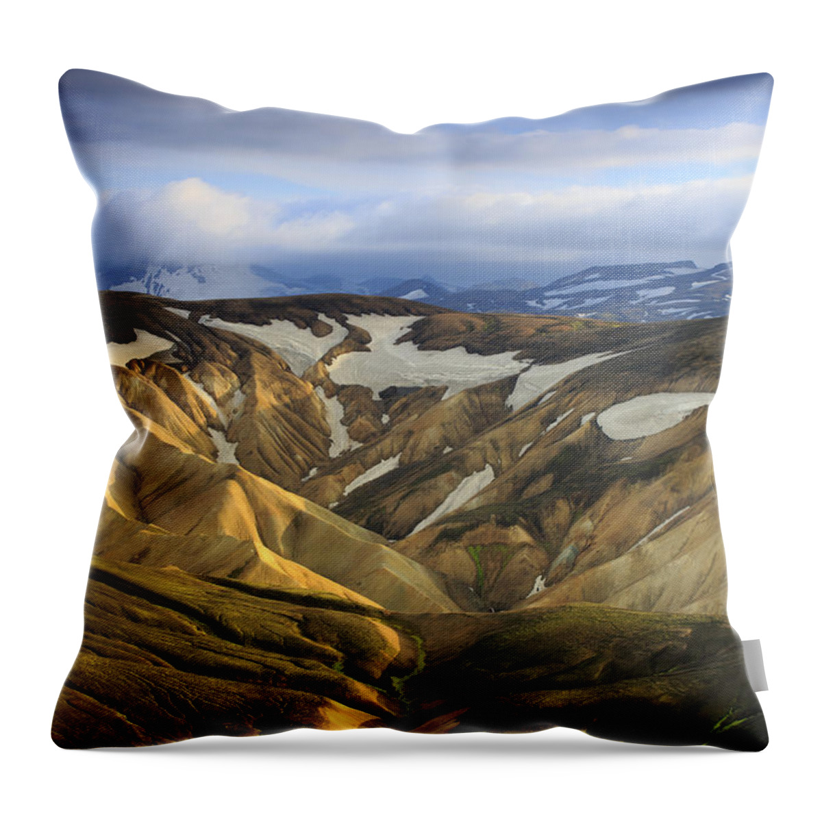 Nis Throw Pillow featuring the photograph Rhyolite Mountains Landmannalaugar by Mart Smit