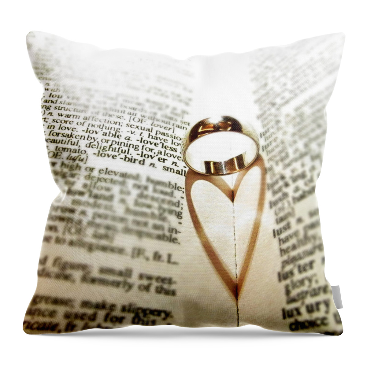 Ring Throw Pillow featuring the photograph Ring Heart Shadow by Becca Buecher