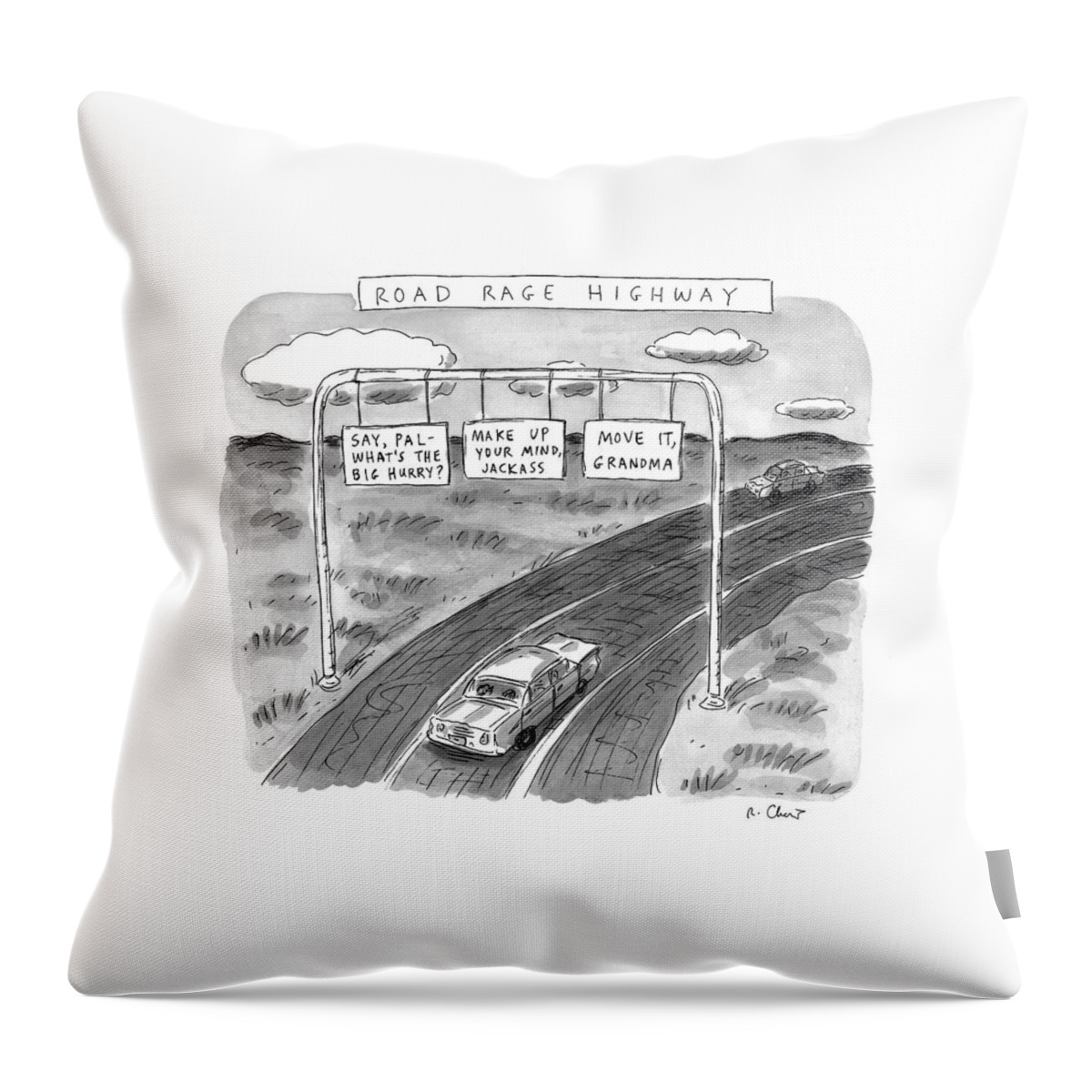 'road Rage Highway' Throw Pillow