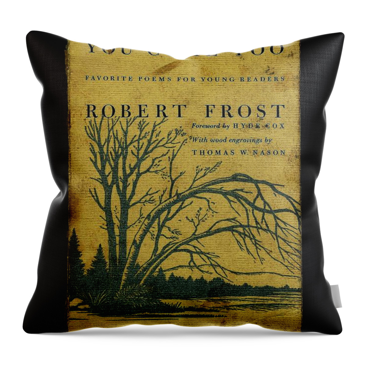 Diane Strain Throw Pillow featuring the photograph Robert Frost Book Cover 7 by Diane Strain