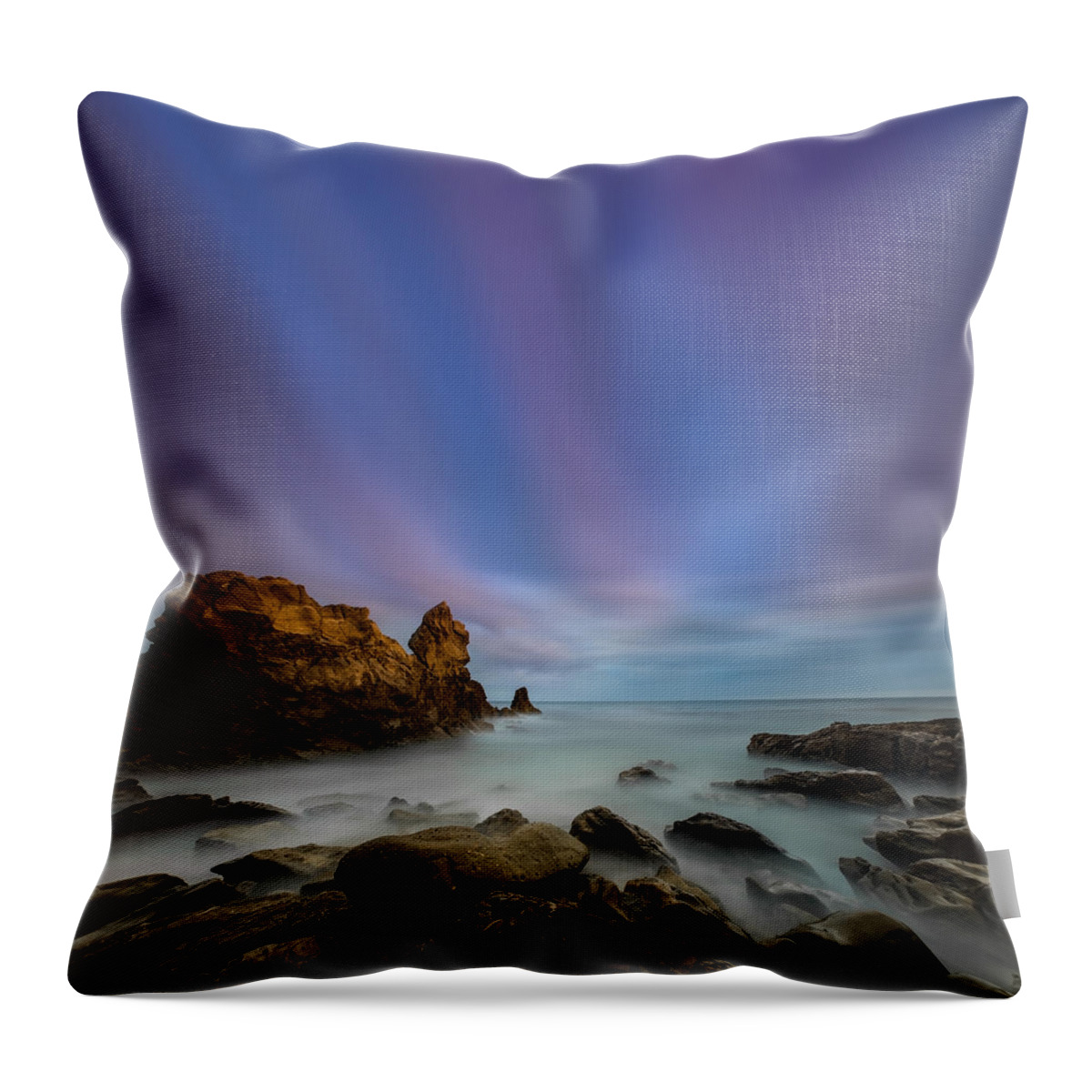 Corona Del Mar Throw Pillow featuring the photograph Rocky Southern California Beach 2 by Larry Marshall