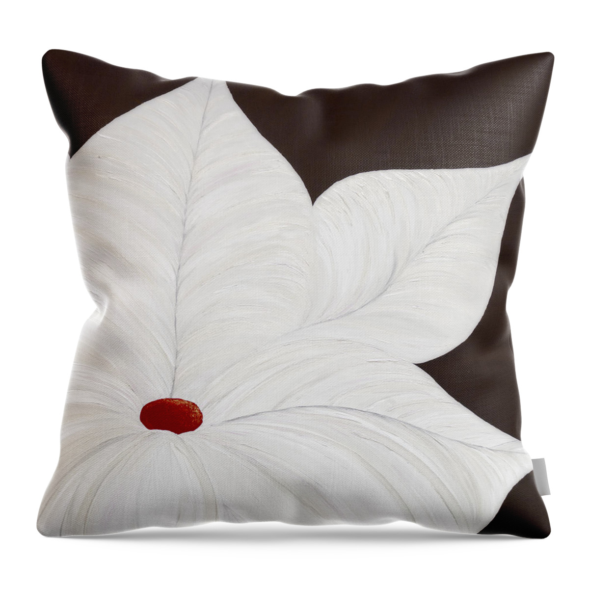 Flower Throw Pillow featuring the painting Rosie's Red Flower by Tamara Nelson
