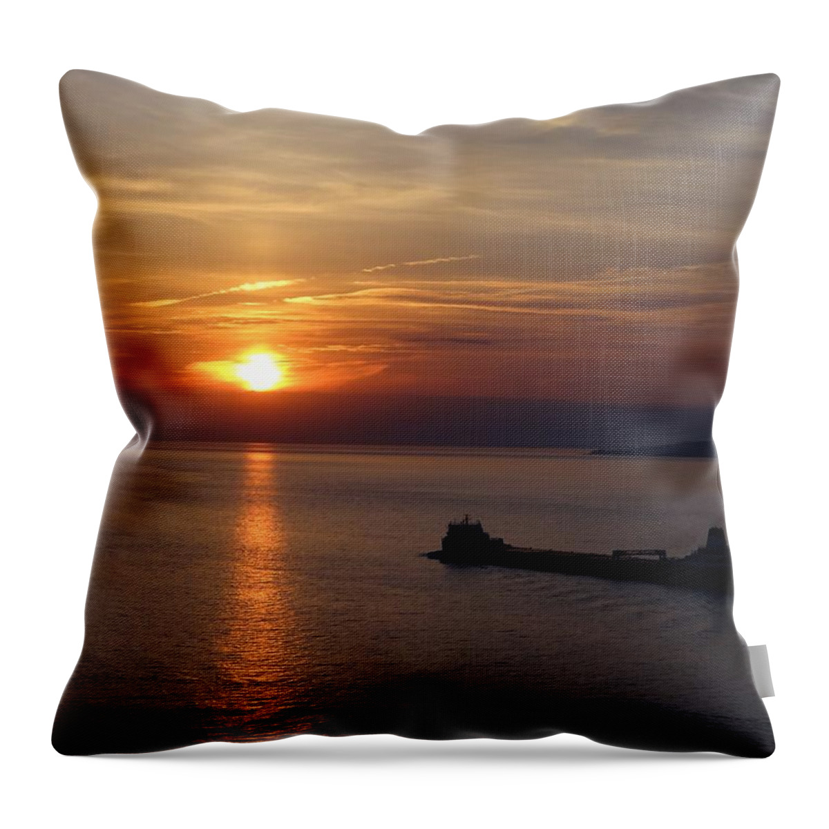 Boat Throw Pillow featuring the photograph Sailing Into the Sunset by Keith Stokes