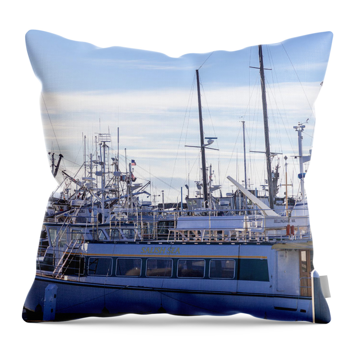 Bellingham Throw Pillow featuring the photograph Salish Sea by Judy Wright Lott
