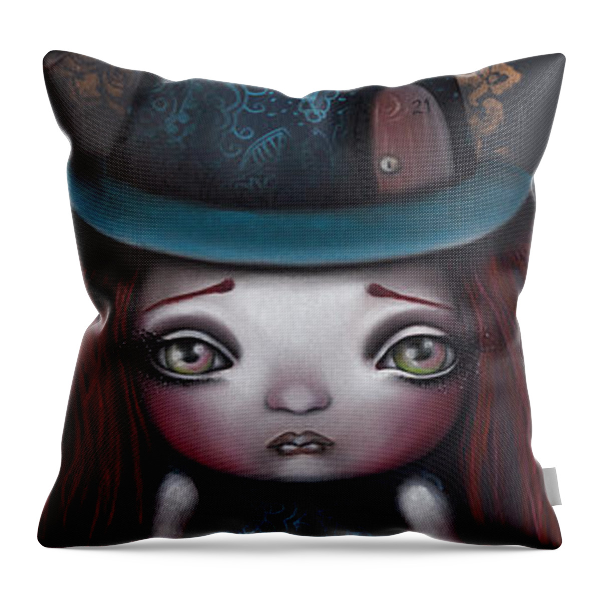 Witch Throw Pillow featuring the painting Samantha by Abril Andrade