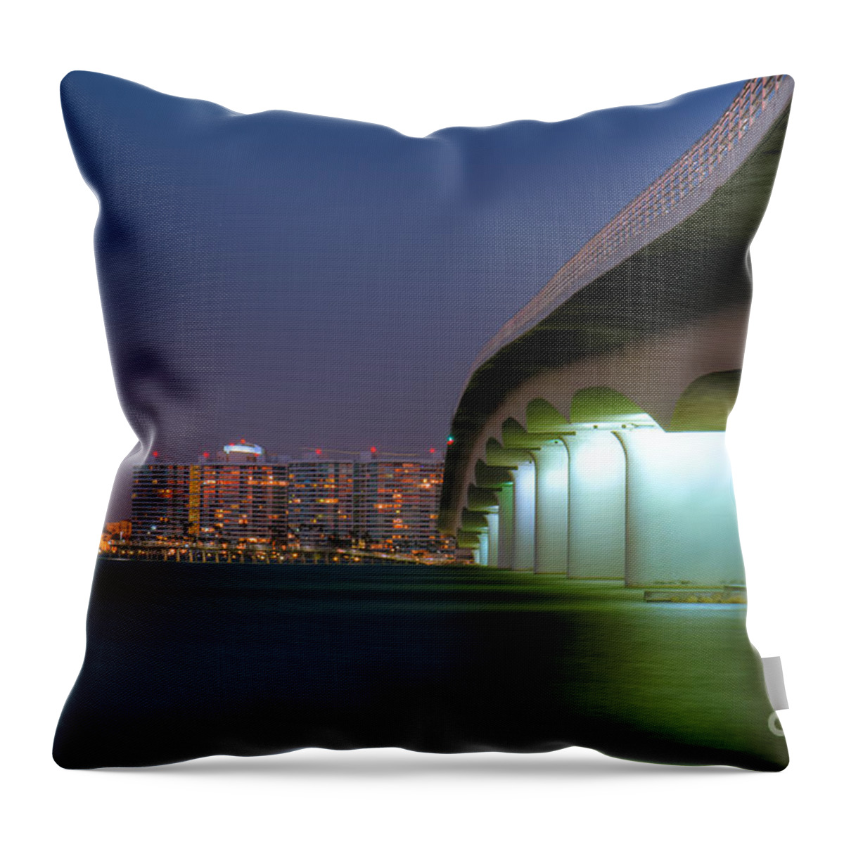 Fl Throw Pillow featuring the photograph Sarasota Ringling Causeway by Sue Karski