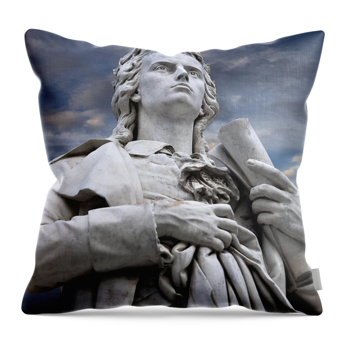 Endre Throw Pillow featuring the photograph Schiller's Statue In Berlin by Endre Balogh