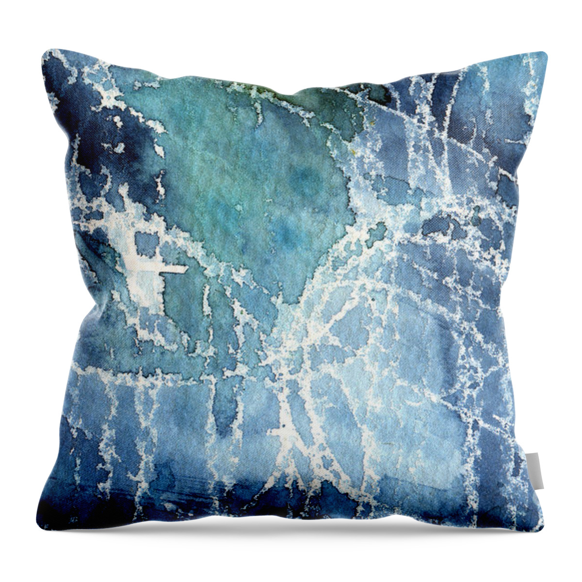 Abstract Painting Throw Pillow featuring the painting Sea Spray by Linda Woods