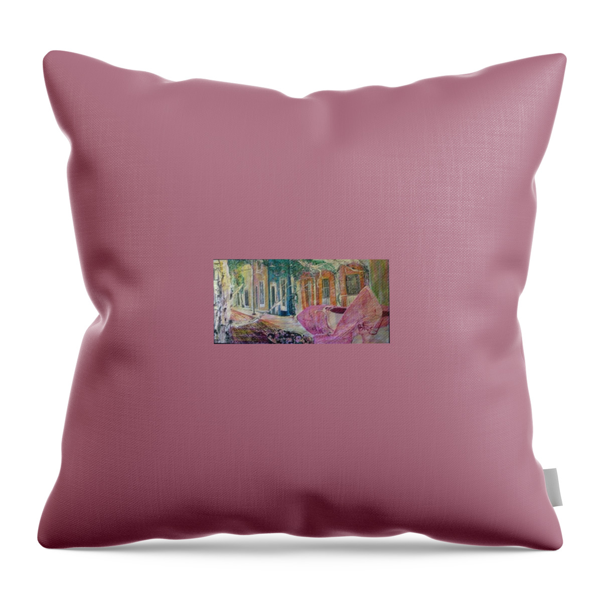 Shoes Throw Pillow featuring the painting Searching by Peggy Blood