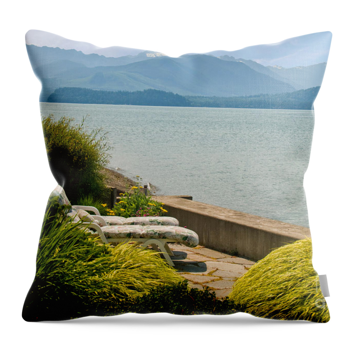 Seaside Garden Throw Pillow featuring the photograph Seaside Garden by Richard and Ellen Thane