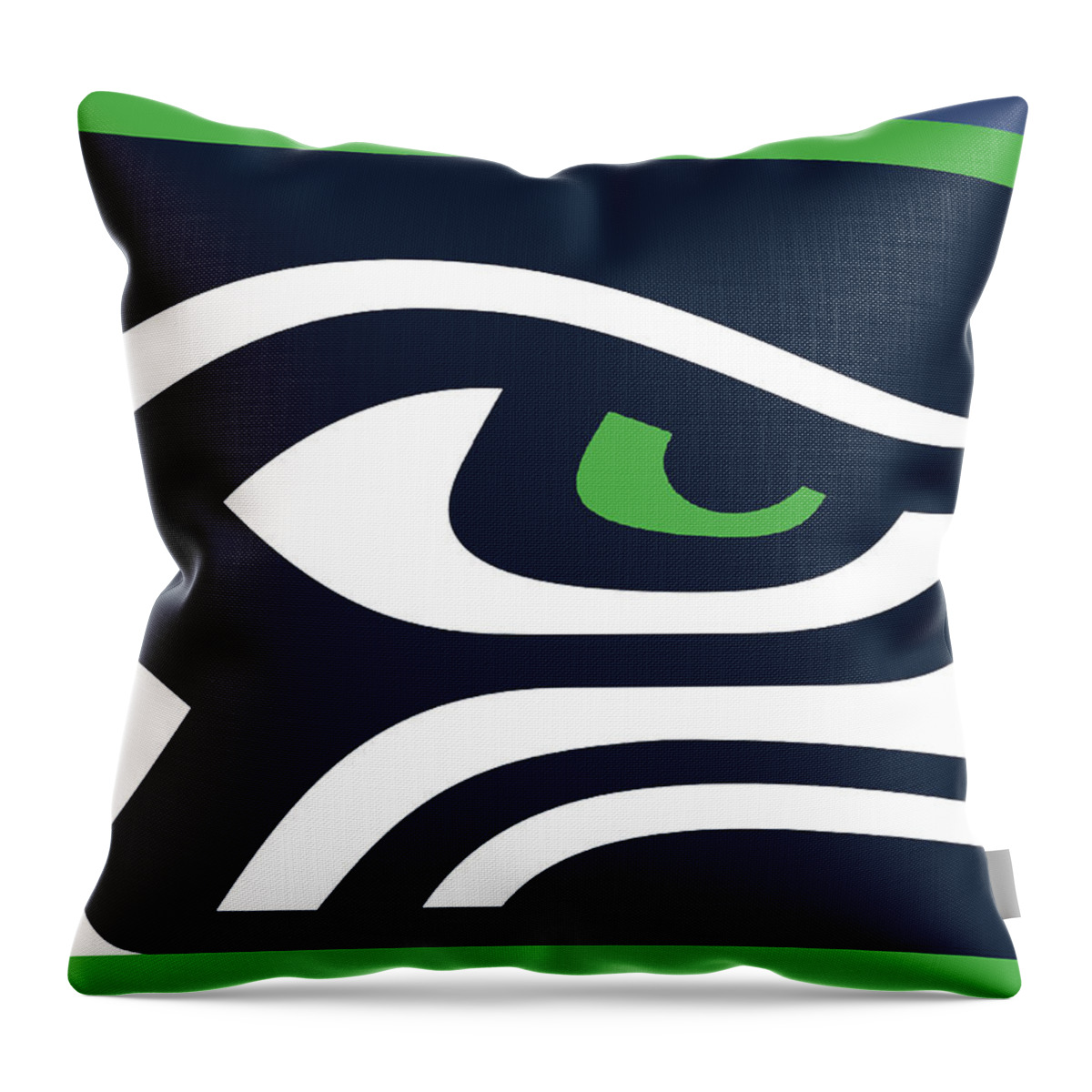 Seattle Throw Pillow featuring the painting Seattle Seahawks by Tony Rubino