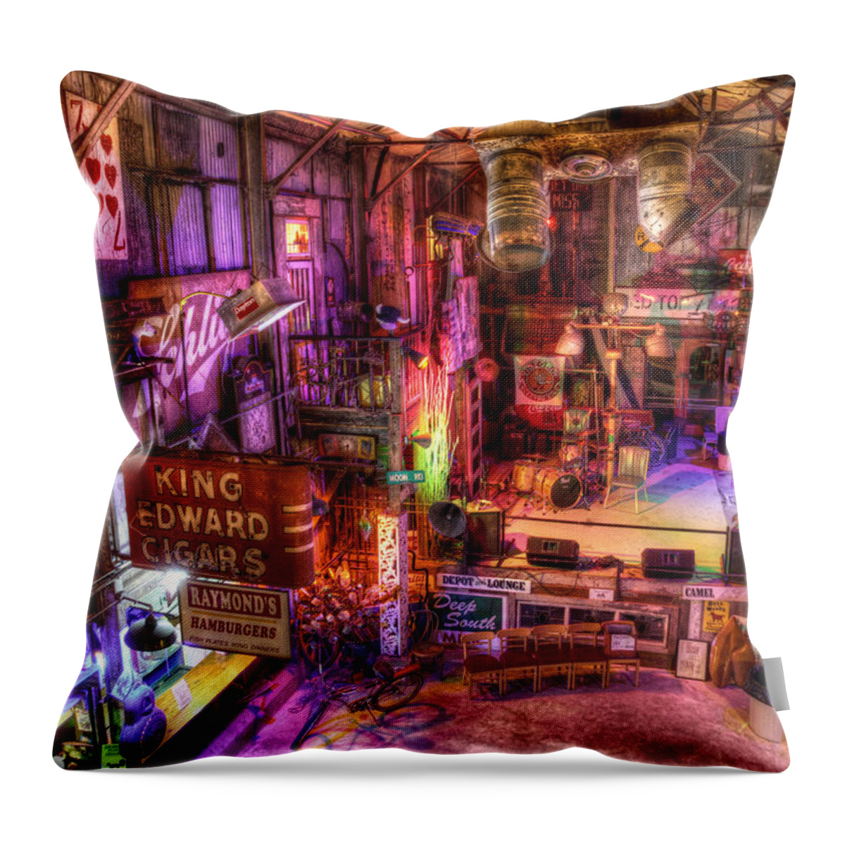 Shackup Inn Throw Pillow featuring the photograph Shackup Inn Stage by Daniel George