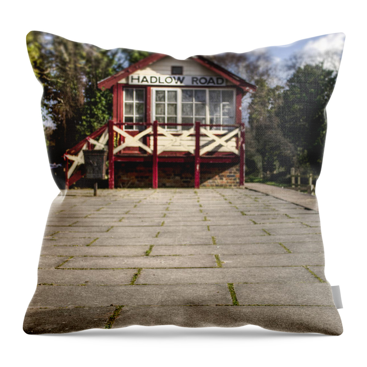 Railroad Throw Pillow featuring the photograph Signal Box by Spikey Mouse Photography