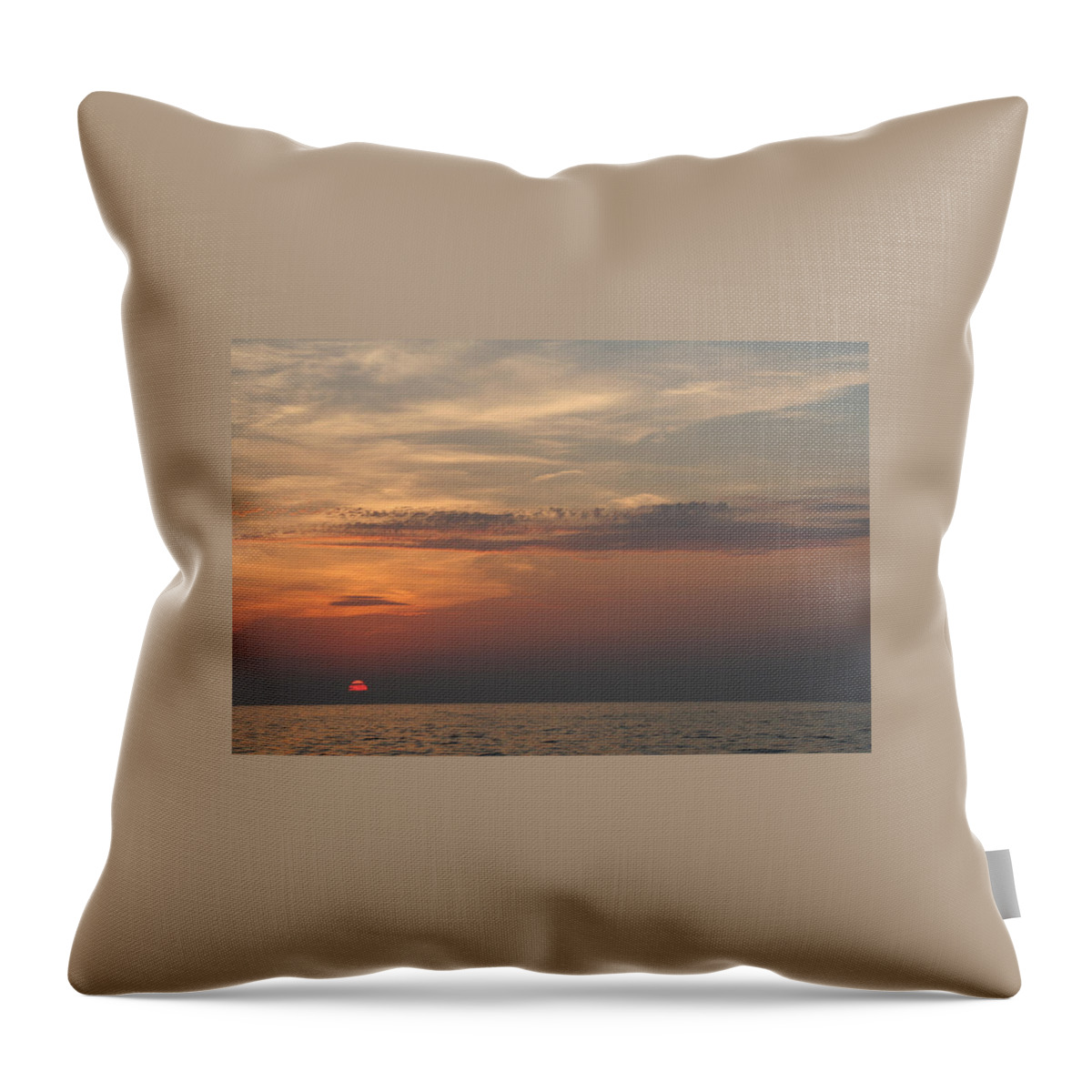 Sunset Throw Pillow featuring the photograph Lake Erie Sunset by Valerie Collins