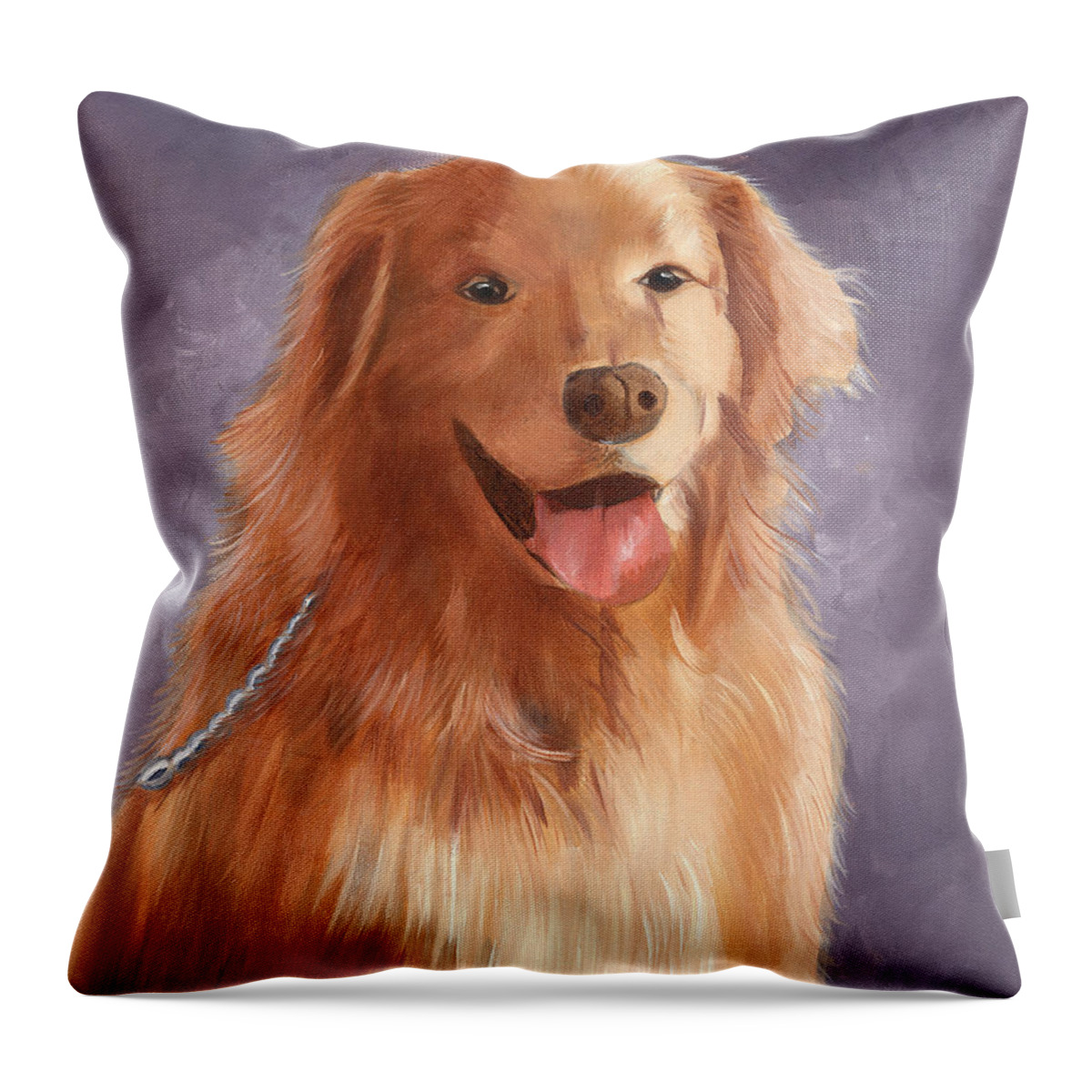 Pets Throw Pillow featuring the painting Sir Angus by Kathie Camara
