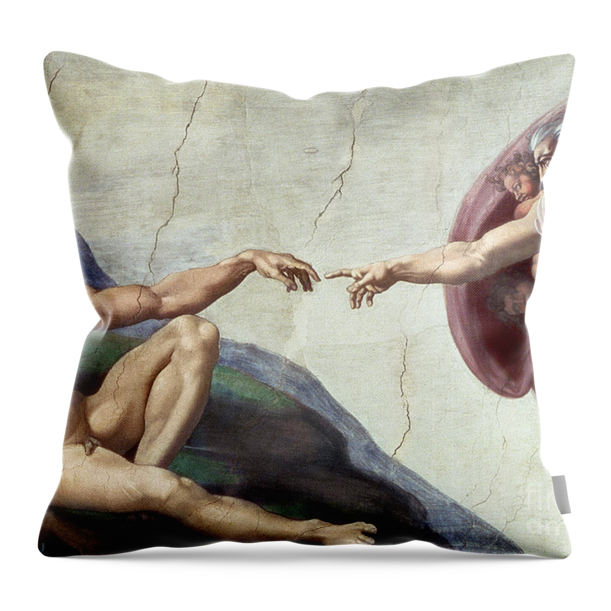 Renaissance Throw Pillow featuring the painting Sistine Chapel Ceiling by Michelangelo Buonarroti
