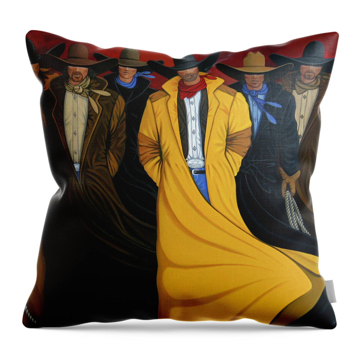 Contemporary Throw Pillow featuring the painting Six Pac by Lance Headlee