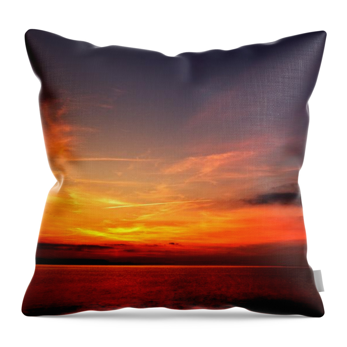Sunrise Throw Pillow featuring the photograph Skies on Fire by Baggieoldboy