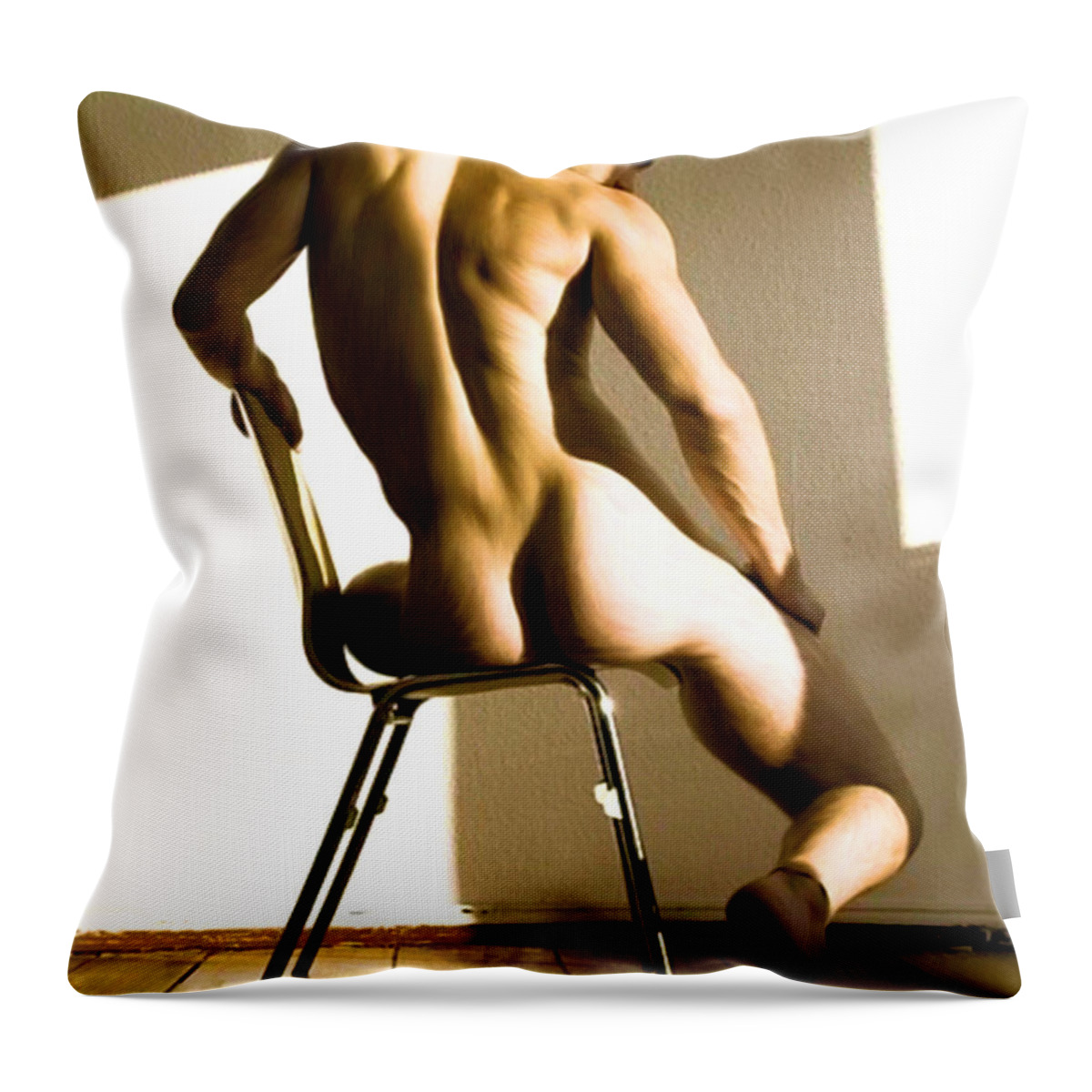 Skin Throw Pillow featuring the painting Skin and Shadow by Troy Caperton