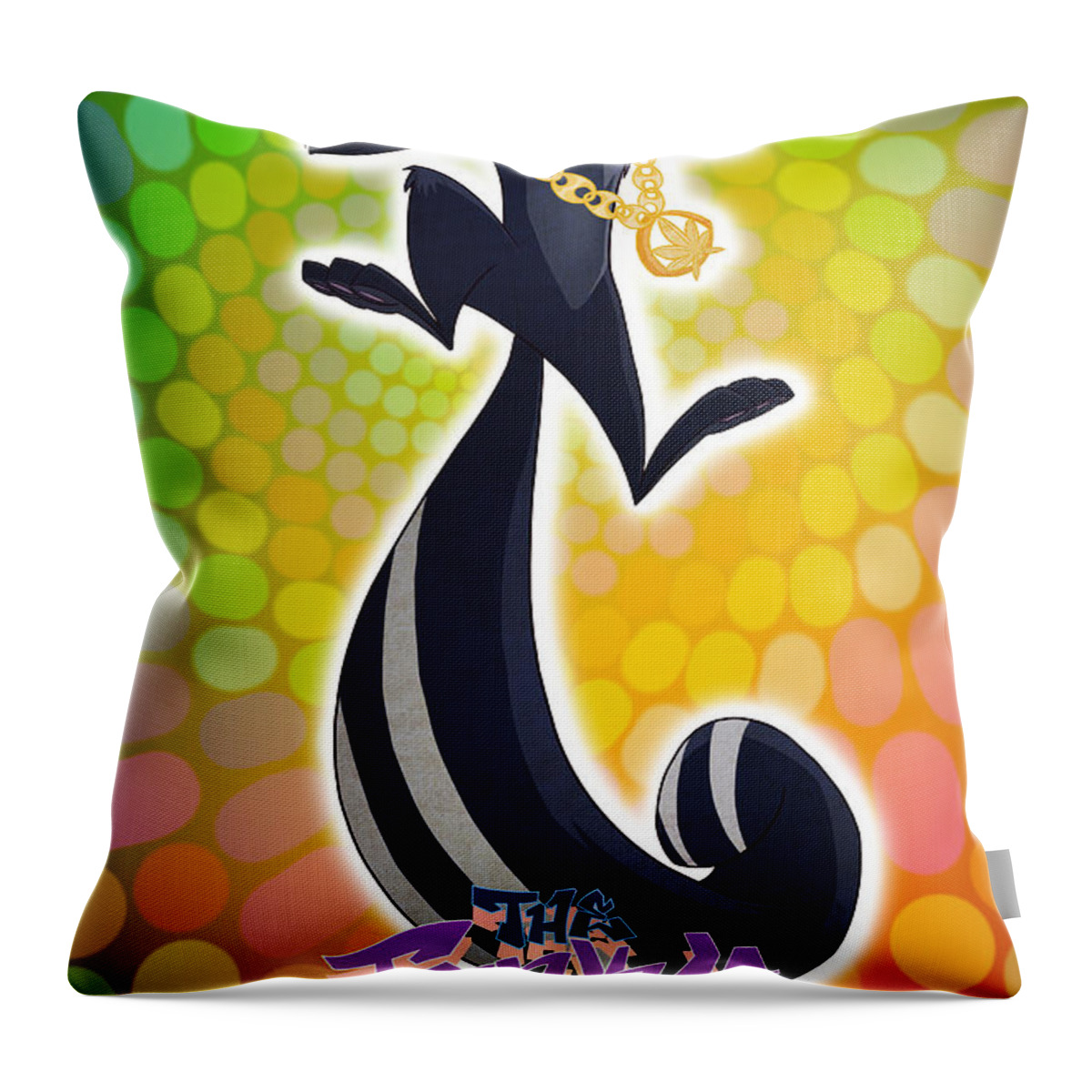 Skunks Throw Pillow featuring the digital art Skunk Funk by Dedos