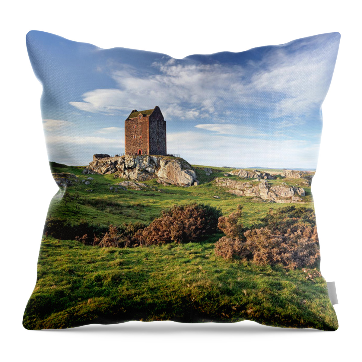 Tower Throw Pillow featuring the photograph Smailholm Tower by Grant Glendinning