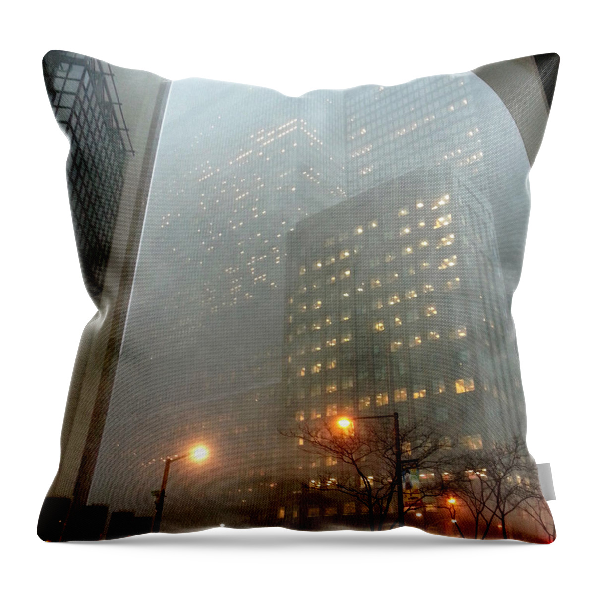 Toronto Photograph Throw Pillow featuring the photograph Snow Day on Bay by Nicky Jameson