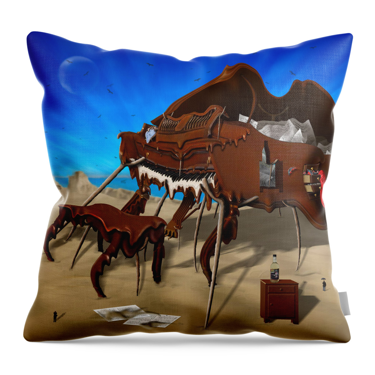 Surrealism Throw Pillow featuring the photograph Soft Grand Piano SE 2 by Mike McGlothlen
