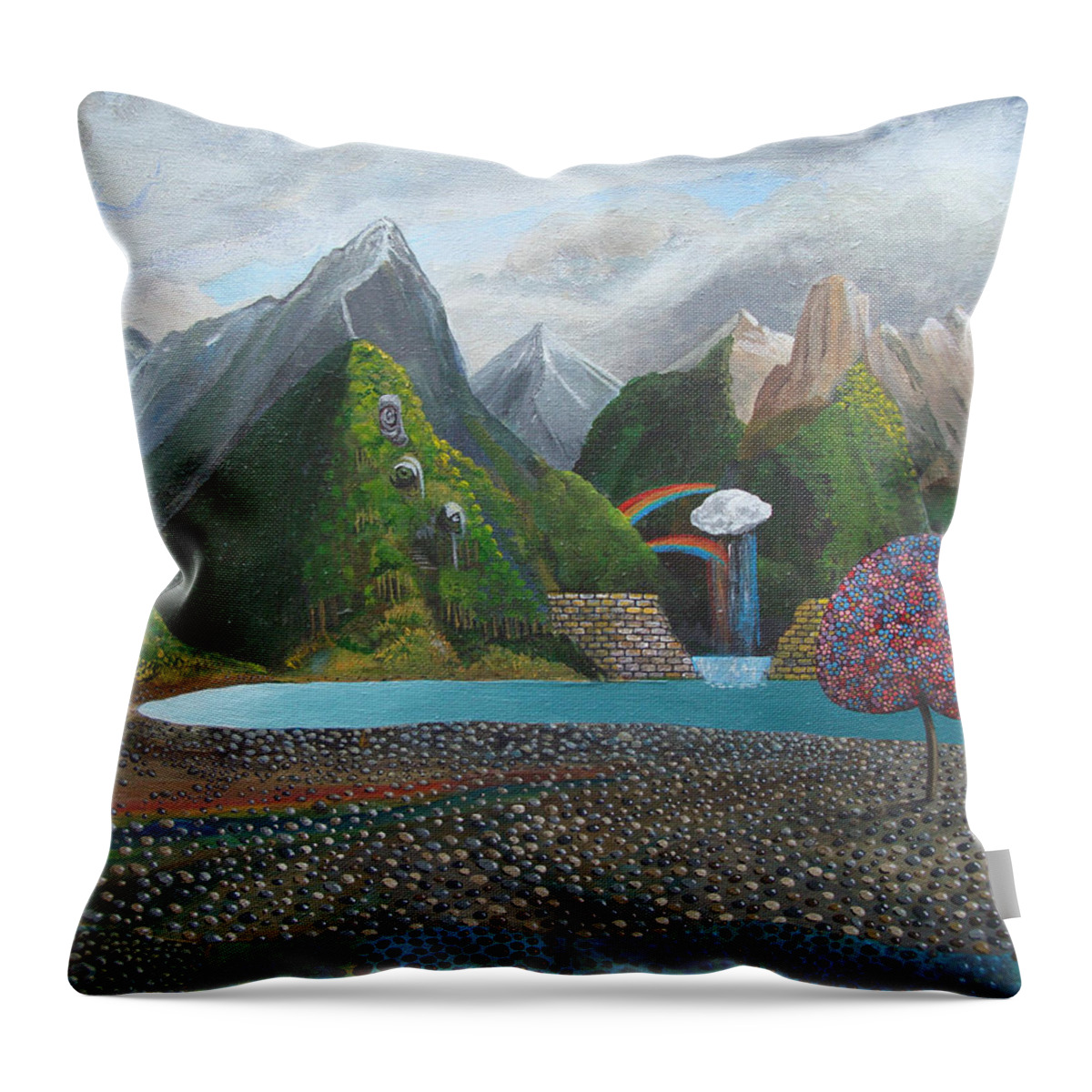 Hope Throw Pillow featuring the painting Somewhere Over The Rainbow by Mindy Huntress