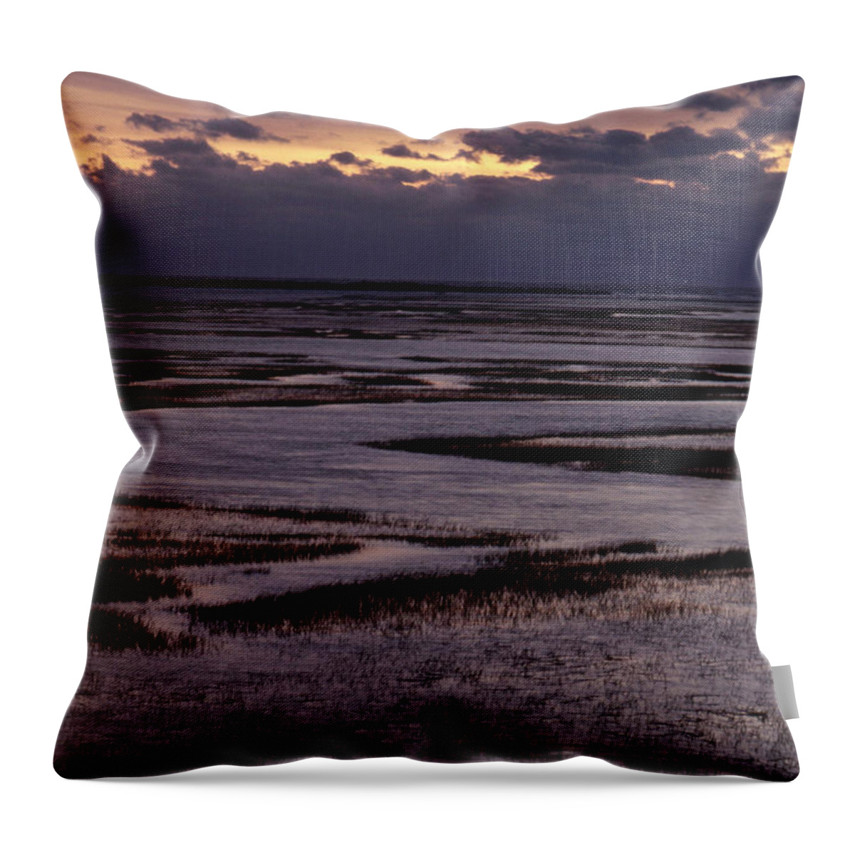 North Inlet Throw Pillow featuring the photograph South Carolina Marsh At Sunrise by Larry Cameron