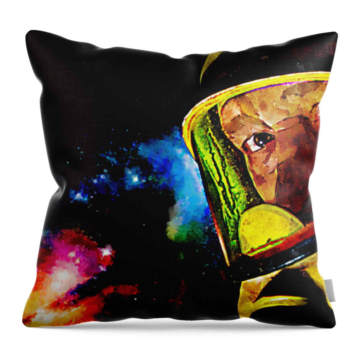 Space Throw Pillow featuring the painting Spaced by Rick Mosher