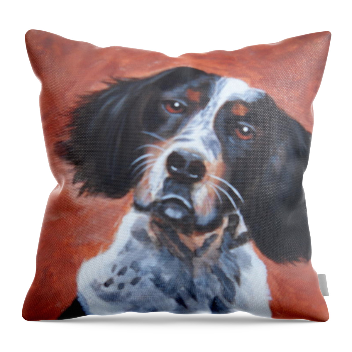 Pets Throw Pillow featuring the painting Spaniel by Kathie Camara