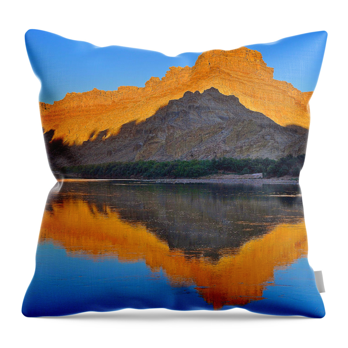 Spanish Bottom Throw Pillow featuring the photograph Spanish Bottom Sunset by Britt Runyon
