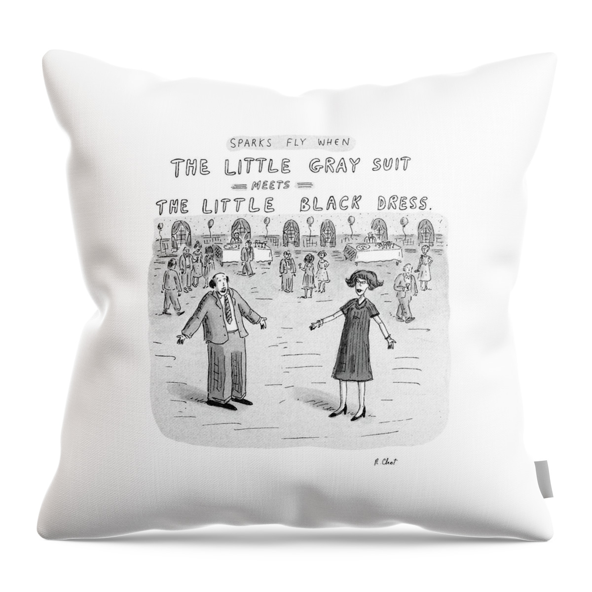 Sparks Fly When The Little Gray Suit Meets Throw Pillow