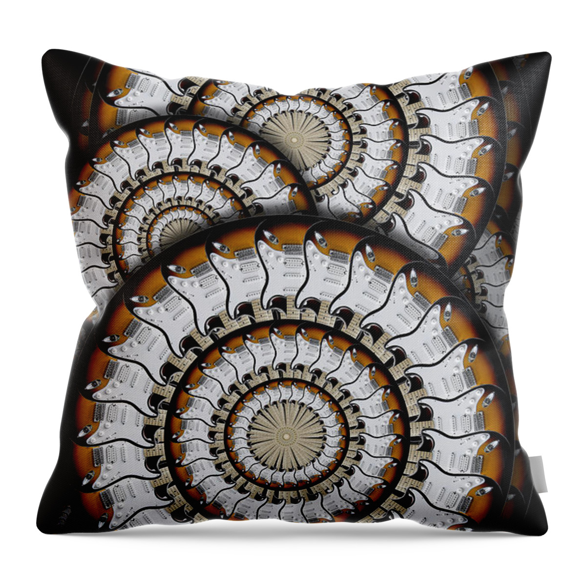 Abstract Guitars Throw Pillow featuring the photograph Spinning Guitars 3 by Mike McGlothlen
