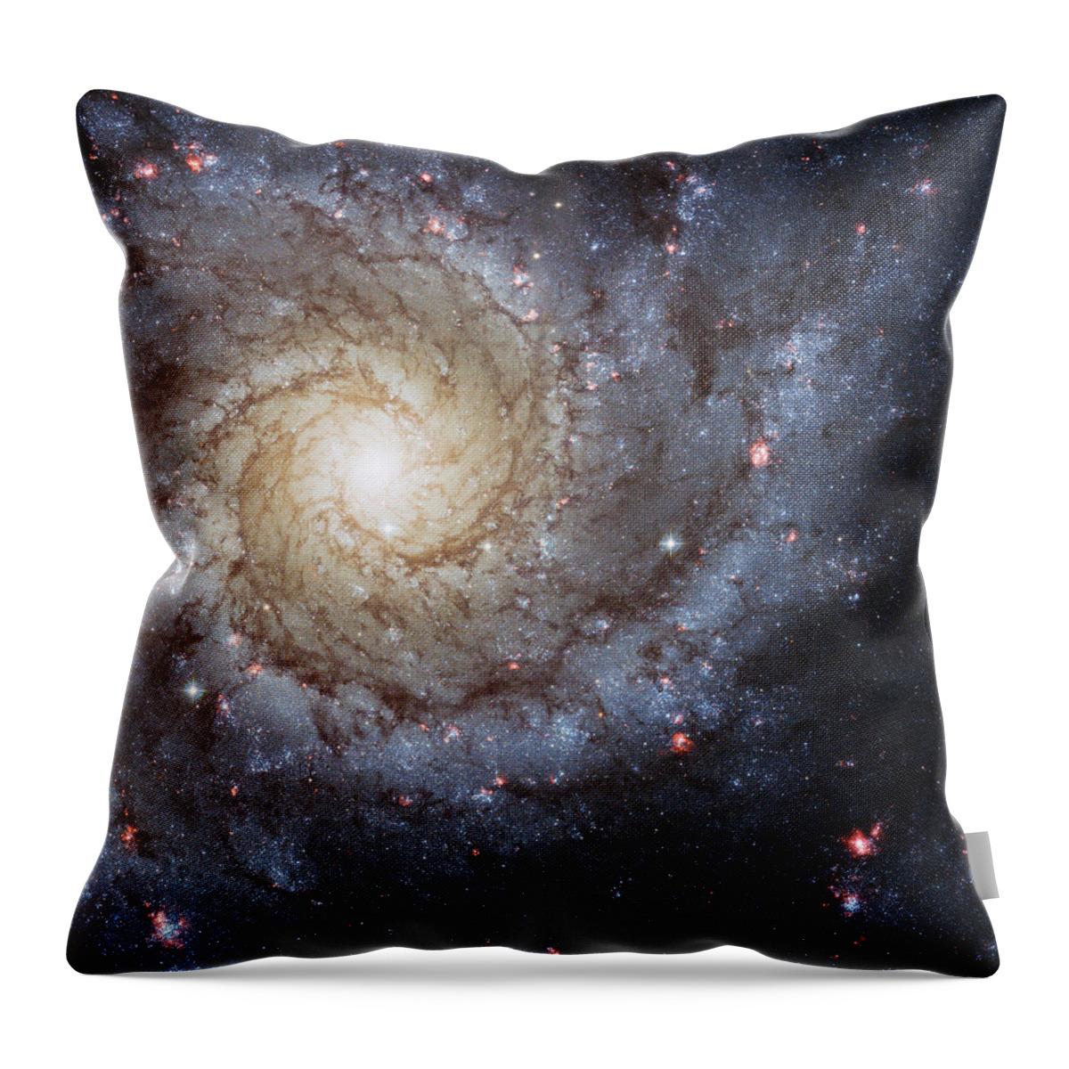 3scape Throw Pillow featuring the photograph Spiral Galaxy M74 by Adam Romanowicz