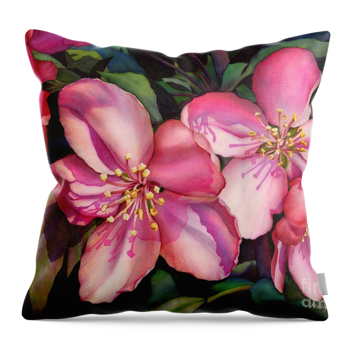 Spring Throw Pillow featuring the painting Spring Blossoms by Hailey E Herrera