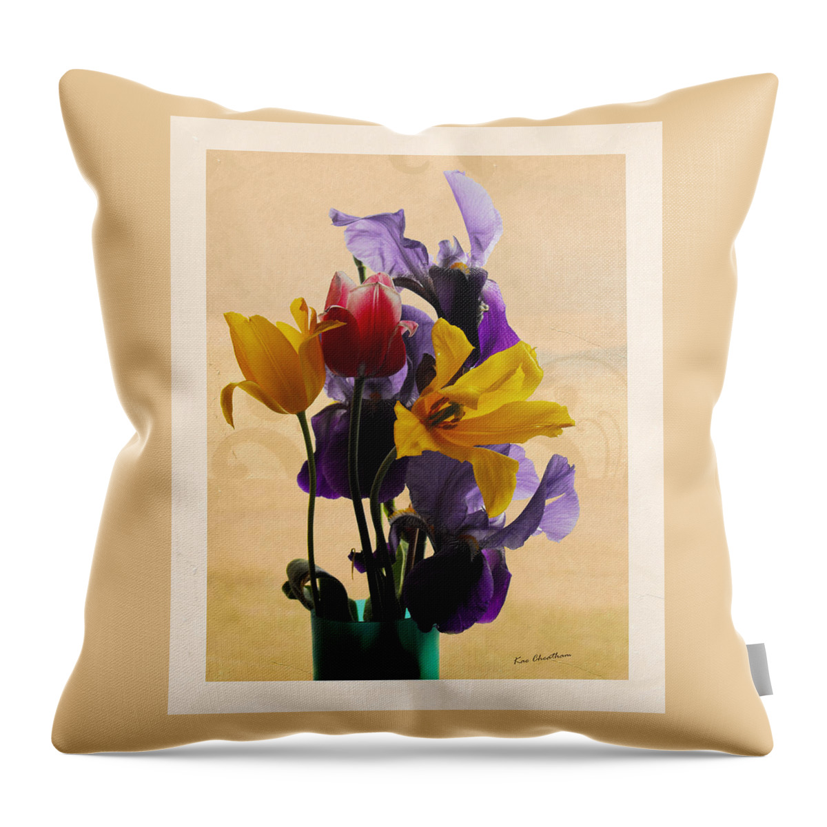 Flowers Throw Pillow featuring the digital art Spring Flowers by Kae Cheatham