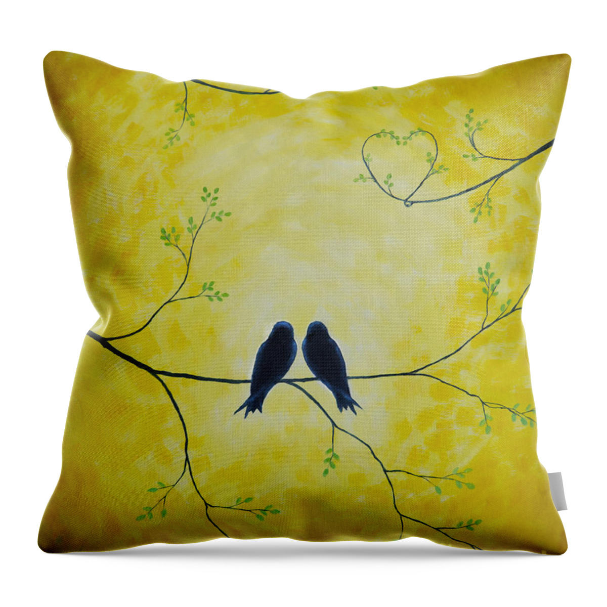 Art Throw Pillow featuring the painting Spring is a time of love by Veikko Suikkanen
