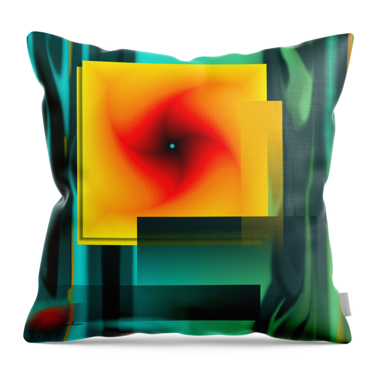 Computer Art Throw Pillow featuring the digital art Square Abstract by Kae Cheatham