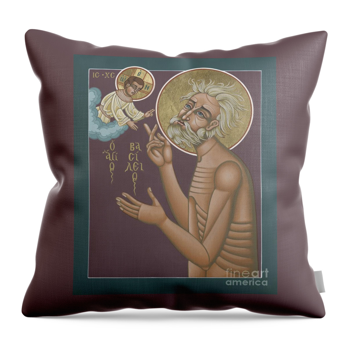 St. Vasily Is Also Known As St. Basil And Is The Namesake Of St. Basil's Cathedral In Moscow Throw Pillow featuring the painting St. Vasily the Holy Fool 246 by William Hart McNichols