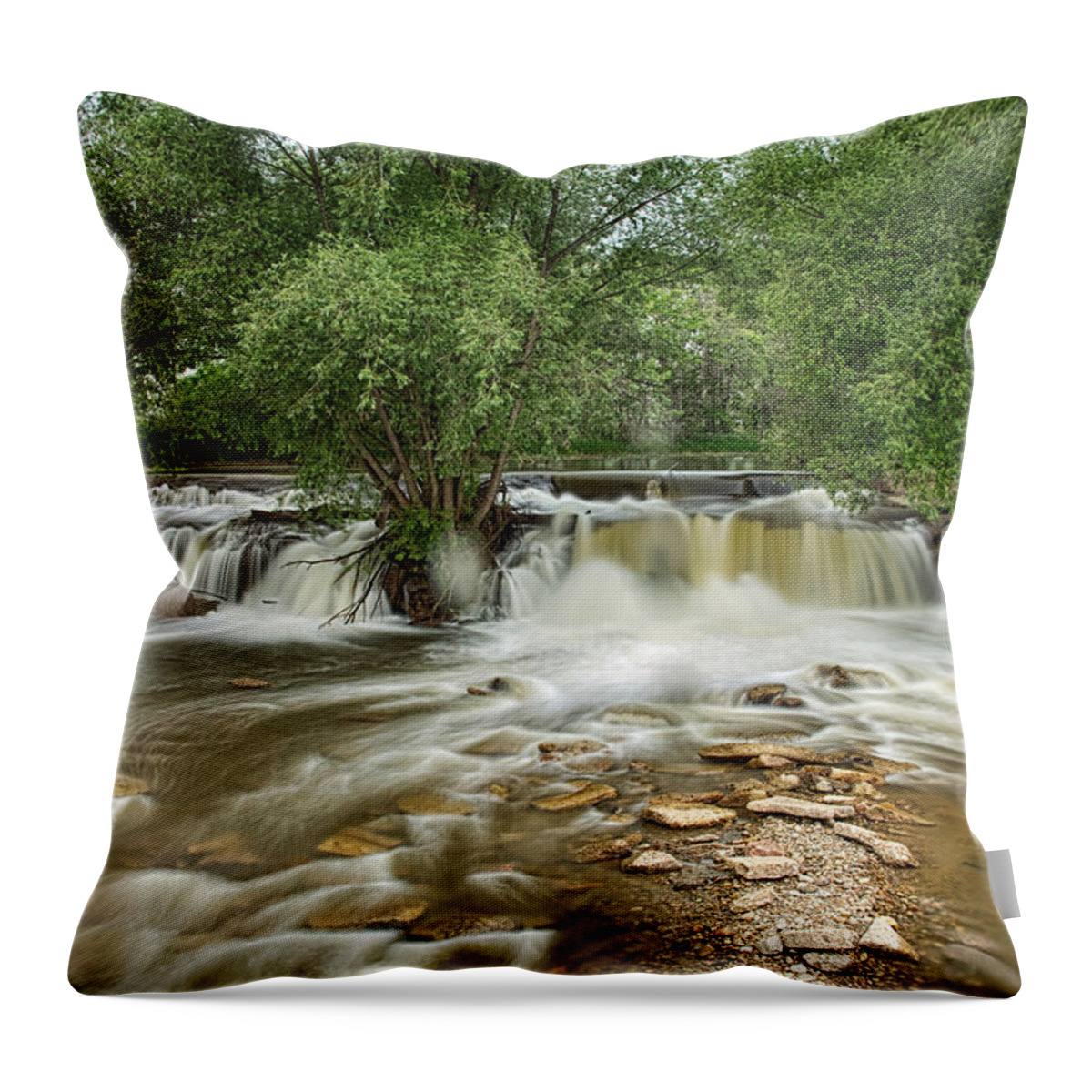 Waterfall Throw Pillow featuring the photograph St Vrain Waterfall by James BO Insogna