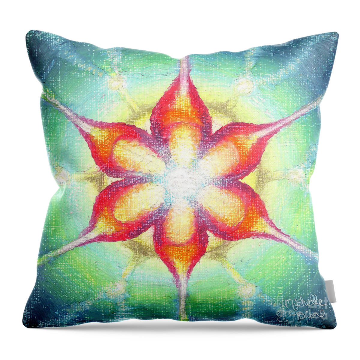Star Throw Pillow featuring the drawing Star of Metatron by Michelle Bien