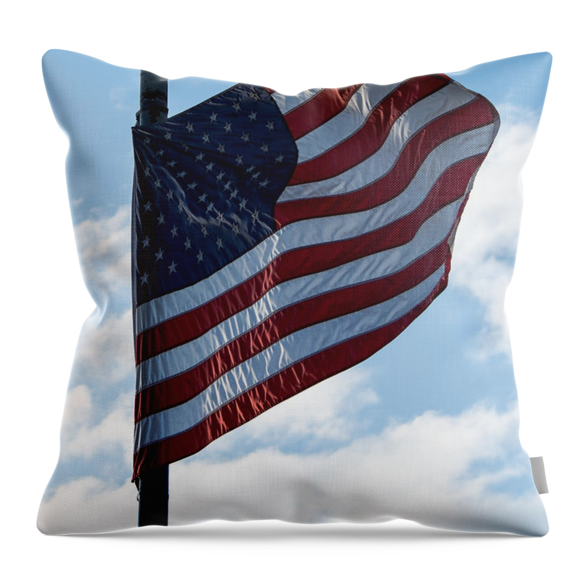 Flag Throw Pillow featuring the photograph Stars and Stripes by Holden The Moment