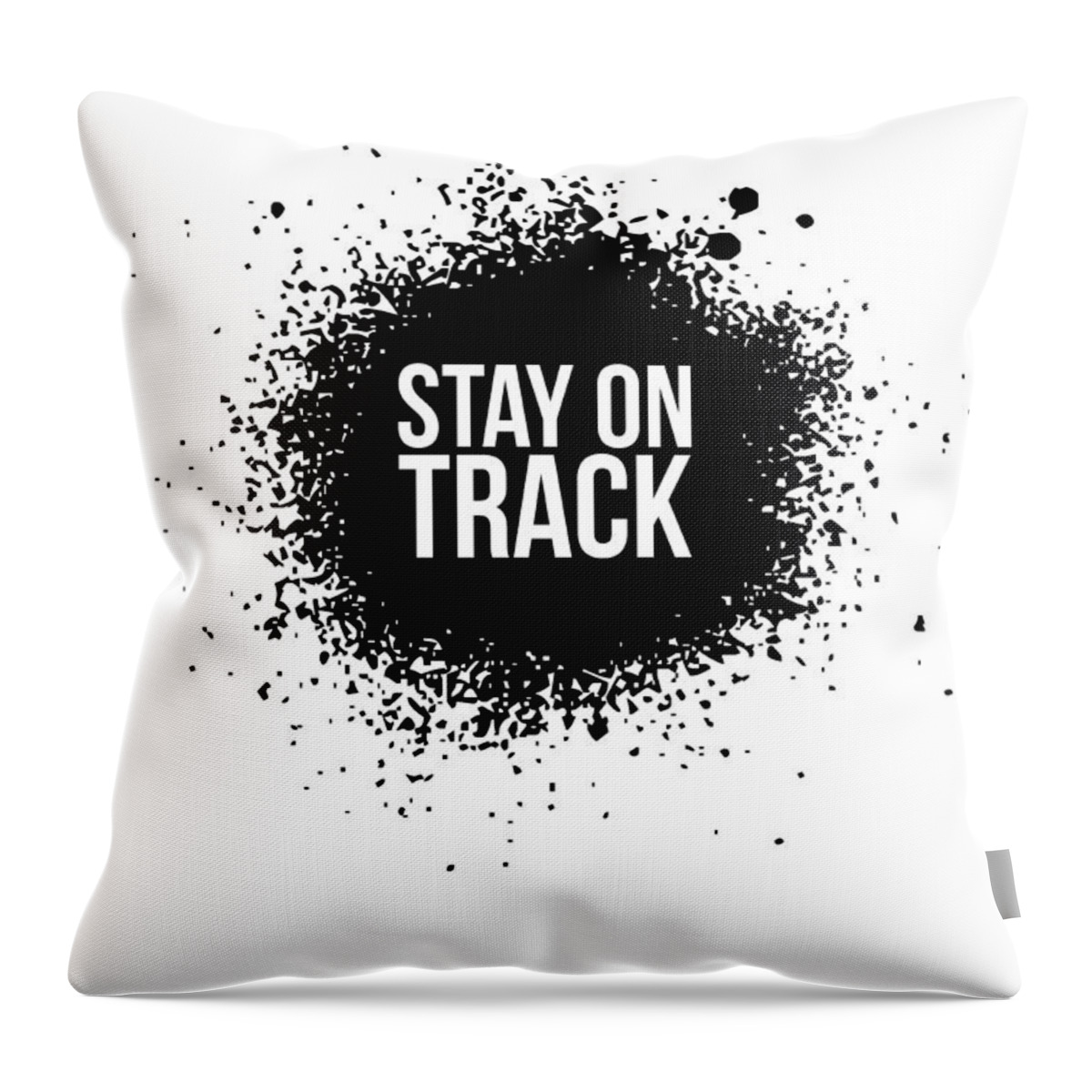 Motivational Throw Pillow featuring the digital art Stay on Track Poster White by Naxart Studio