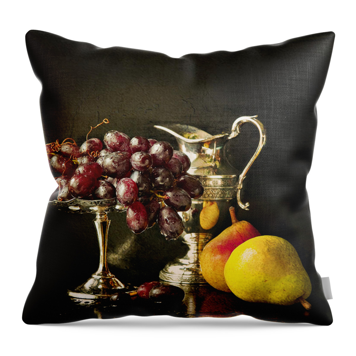 Chiaroscuro Throw Pillow featuring the photograph Still Life With Fruit by Theresa Tahara