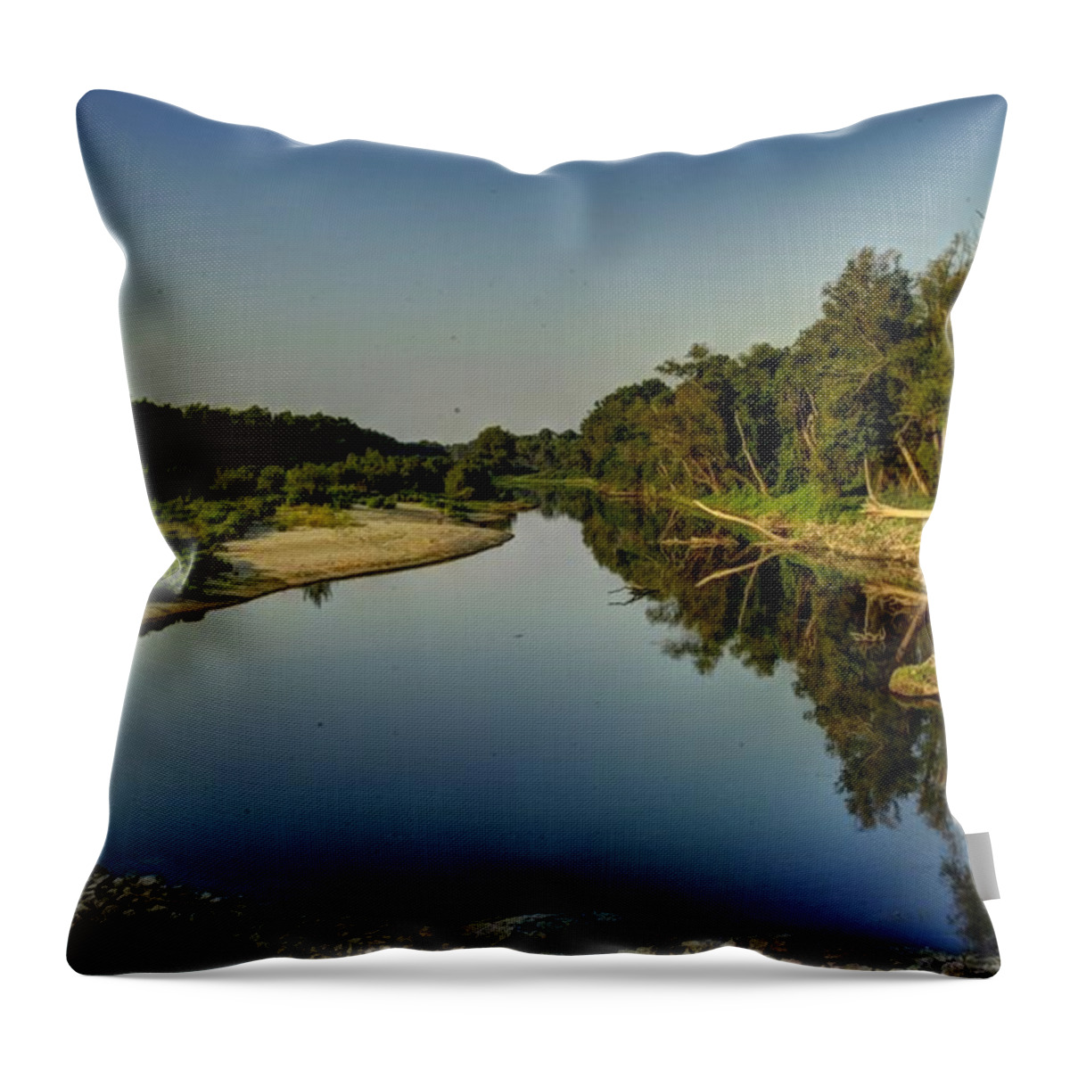 Brandywine Island Throw Pillow featuring the photograph Still Waters At Brandywine by DArcy Evans