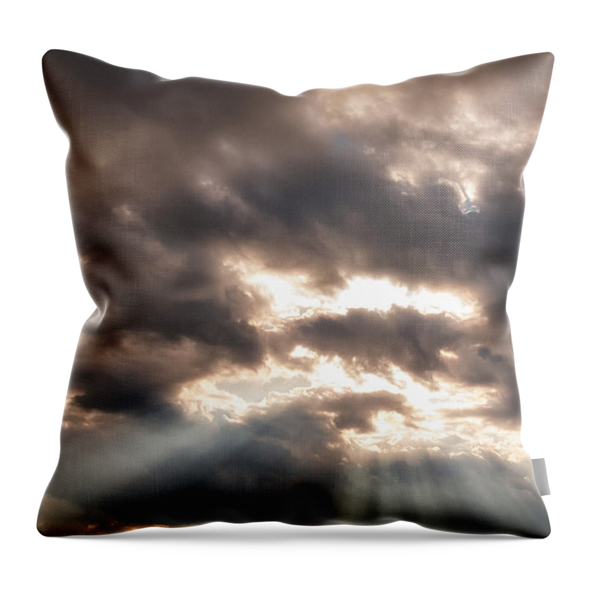 Calm Throw Pillow featuring the photograph Storm Rays by Lars Lentz