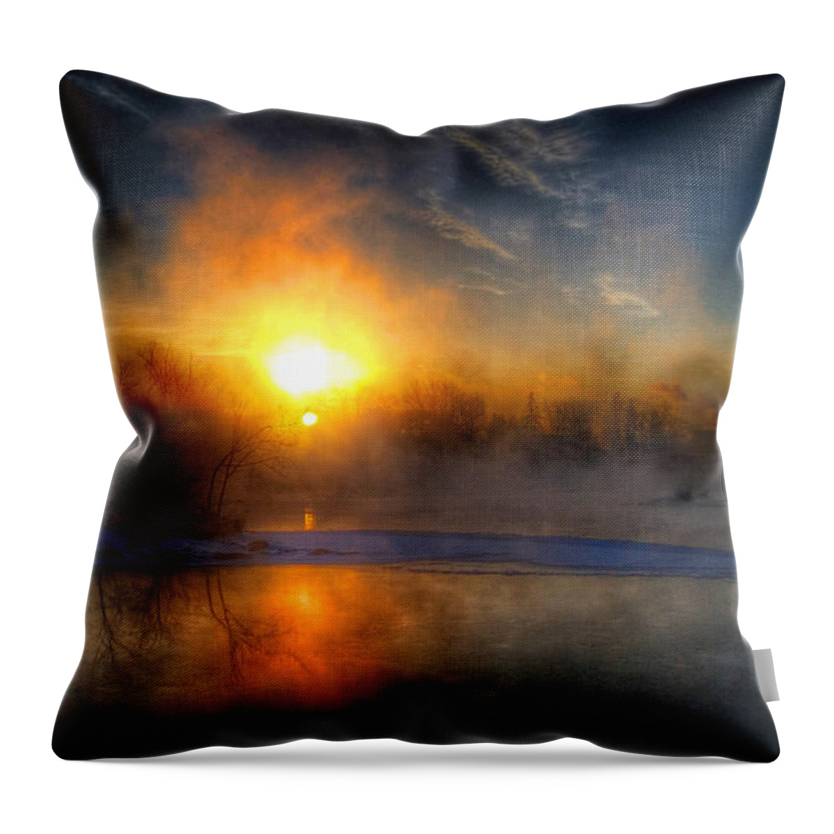 Sun Throw Pillow featuring the photograph Sub Zero Sunrise by Brook Burling