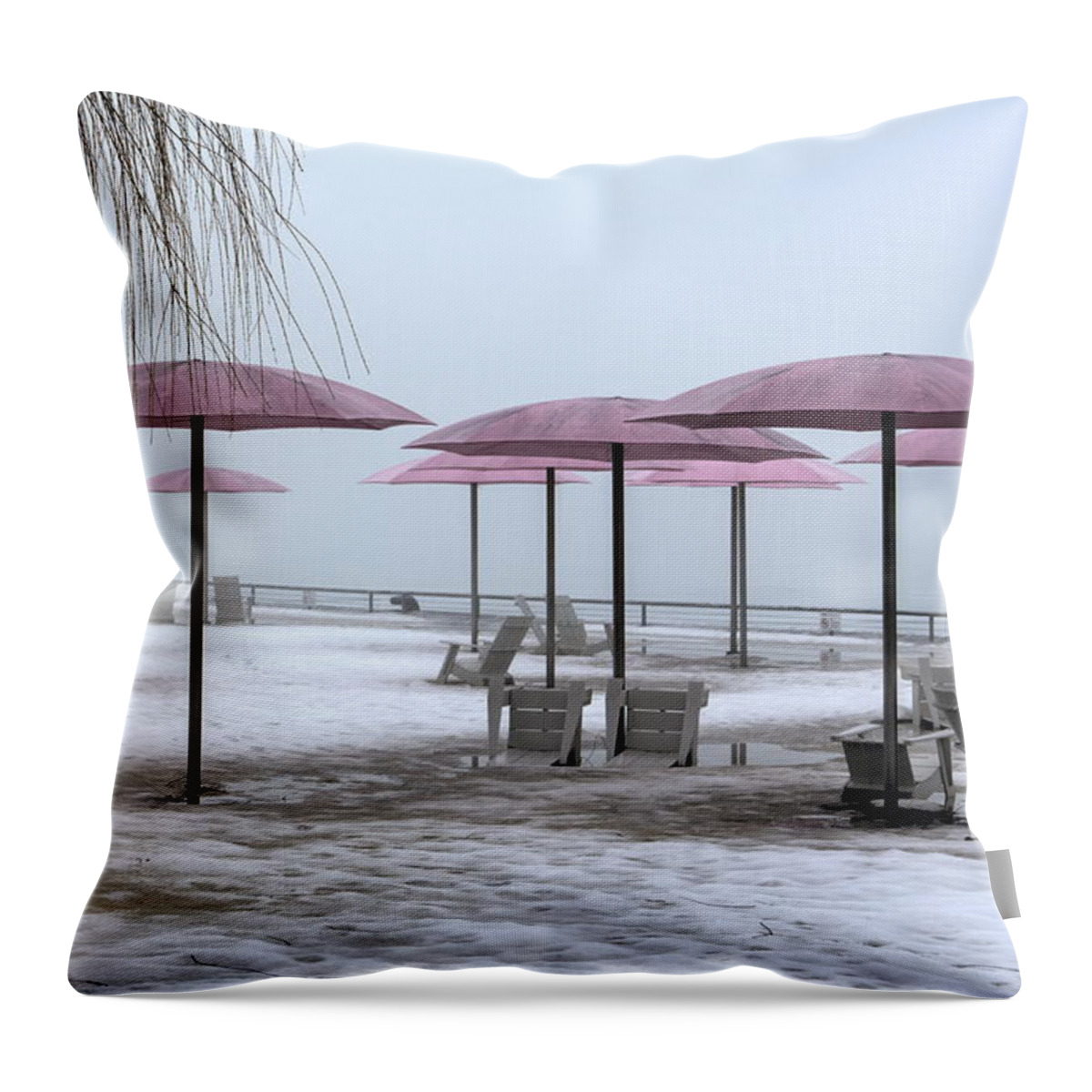 Nicky Jameson Throw Pillow featuring the photograph Sugar Beach by Nicky Jameson