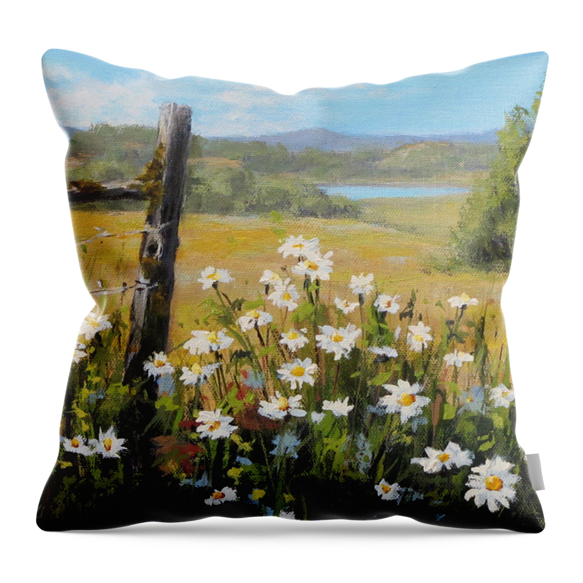 Original Throw Pillow featuring the painting Summer Daydream by Karen Ilari